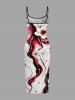 Fluid Flower Print Hawaii Dress -  