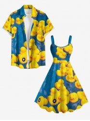 Duck Pond Print Matching Hawaii Beach Outfit For Couples -  
