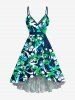 Coconut Tree Hibiscus Flower Print Matching Hawaii Beach Outfit For Couples -  
