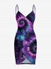 Spiral Tie Dye Galaxy Flower Print Matching Hawaii Beach Outfit For Couples -  