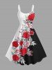 Tropical Leaf Flower Print Matching Hawaii Beach Outfit For Couples -  