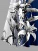 Flower Leaf Colorblock Print Cold Shoulder Crisscross Hawaii Maxi Dress -  