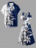 Flower Leaf Colorblock Print Cold Shoulder Crisscross Hawaii Maxi Dress -  