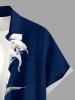 Flower Leaf Colorblock Print Buttons Pocket Hawaii Shirt For Men -  