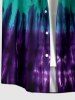 Spiral Ombre Tie Dye Print Hawaii Button Pocket Shirt For Men -  