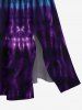 Spiral Ombre Tie Dye Print Hawaii Split Pocket A Line Midi Dress -  
