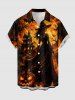 Halloween Wizard Pumpkin Castle Bat Print Matching Outfit For Couples -  
