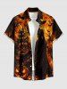 Halloween Wizard Pumpkin Castle Bat Print Matching Outfit For Couples -  