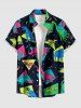 Tenue de plage hawaïenne assortie pour couples avec motif géométrique de dinosaure - Émeraude 