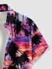 Tenue de plage Hawaii assortie pour couple avec imprimé cocotier et nuages colorés - Pourpre  