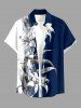 Flower Leaf Colorblock Print Matching Hawaii Beach Outfit For Couples -  