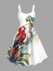 Parrot Flower Tropical Leaf Print Matching Hawaii Beach Outfit For Couples -  