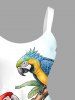 Parrot Flower Tropical Leaf Print Matching Hawaii Beach Outfit For Couples -  