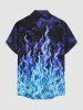 Tenue de plage hawaïenne assortie pour couples avec imprimé flamme dégradé galaxie - Pers 