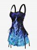 Tenue de plage hawaïenne assortie pour couples avec imprimé flamme dégradé galaxie - Pers 