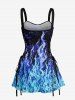 Tenue de plage hawaïenne assortie pour couples avec imprimé flamme dégradé galaxie - Pers 