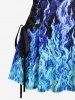 Tenue de plage hawaïenne assortie pour couples avec imprimé flamme dégradé galaxie - Pers 