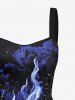 Tenue de plage hawaïenne assortie pour couples avec imprimé flamme dégradé galaxie - Pers 