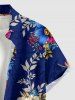 Tenue assortie de plage hawaïenne pour couple à motif fleurs, feuilles et branches - Cadetblue 