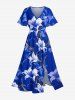 Flowers Leaf Print Matching Hawaii Beach Outfit For Couples -  