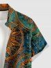 Chemise hawaïenne pour homme à boutons et poche, imprimé floral mandala tie-dye galaxie - Émeraude S