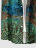 Chemise hawaïenne pour homme à boutons et poche, imprimé floral mandala tie-dye galaxie - Émeraude S
