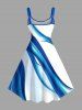 Robe trapèze hawaïenne à imprimé ombré coupe curve - Bleu M
