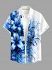 Flowers Leaf Print Matching Hawaii Beach Outfit For Couples -  