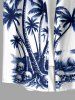 Coconut Tree Skulls Sea Waves Ship Rudder Cruise Print Matching Hawaii Beach Outfit For Couples -  