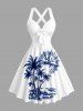 Coconut Tree Skulls Sea Waves Ship Rudder Cruise Print Matching Hawaii Beach Outfit For Couples -  