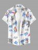 Coconut Tree Sea Waves Sailboat Flowers Print Matching Hawaii Beach Outfit For Couples -  