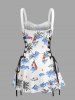 Coconut Tree Sea Waves Sailboat Flowers Print Matching Hawaii Beach Outfit For Couples -  
