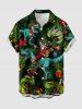 Tenue de plage hawaïenne assortie pour couples à imprimé Père Noël dinosaure cadeau bonbon - Vert profond 
