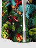 Tenue de plage hawaïenne assortie pour couples à imprimé Père Noël dinosaure cadeau bonbon - Vert profond 