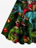 Tenue de plage hawaïenne assortie pour couples à imprimé Père Noël dinosaure cadeau bonbon - Vert profond 