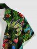 Tenue de plage hawaïenne assortie pour couples à imprimé Père Noël dinosaure cadeau bonbon - Vert profond 