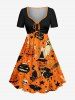 Halloween Pumpkin Witches Ghost Bat Skulls Print Matching Outfit For Couples -  