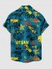 Tenue assortie de plage hawaïenne pour les couples avec imprimé graffiti dinosaure tigre lettres - Paon Bleu 