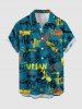 Tenue assortie de plage hawaïenne pour les couples avec imprimé graffiti dinosaure tigre lettres - Paon Bleu 