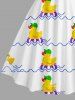 Ducks Swimming Ring Sea Waves Print Crisscross Straps Bowknot Hawaii Tank Dress -  