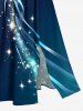 Robe midi Hawaï portefeuille Galaxy Curve Glitter à impression 3D - Bleu profond XXS