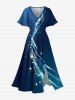 Galaxy Curve Glitter 3D Print Matching Hawaii Beach Outfit For Couples -  
