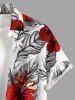 Tenue de plage hawaïenne assortie pour couples à imprimé fleurs d'hibiscus et feuilles tropicales - Rouge 