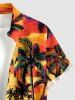 Tenue assortie de plage hawaïenne à imprimé cocotiers, crânes et nuages pour couples - Orange Foncé 