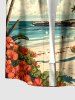 Coconut Tree Hibiscus Flower Sea Beach Print Matching Hawaii Beach Outfit For Couples -  