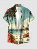 Coconut Tree Hibiscus Flower Sea Beach Print Matching Hawaii Beach Outfit For Couples -  