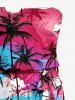 Coconut Tree Cloud Sky Print Matching Hawaii Beach Outfit For Couples -  