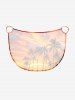 Paréo de plage Hawaï transformable à imprimé cocotier et nuages - Orange Foncé XS