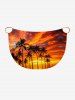 Paréo de plage Hawaï transformable à imprimé cocotier et nuages - Orange Foncé XS