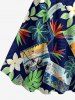 Flowers Tropical Leaf Card Print Hawaii Tank Dress(Adjustable Shoulder Strap) -  